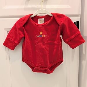 Vintage Oshkosh Red Embroidered Onesie For Baby